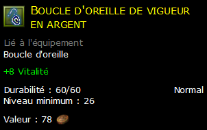 Boucle d'oreille de vigueur en argent