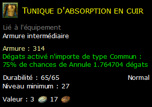 Tunique d'absorption en cuir