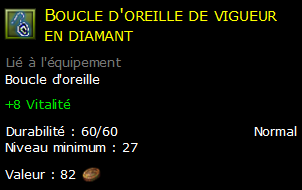 Boucle d'oreille de vigueur en diamant