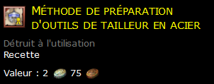 Méthode de préparation d'outils de tailleur en acier