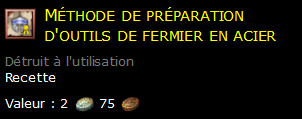 Méthode de préparation d'outils de fermier en acier