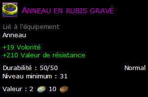 Anneau en rubis gravé