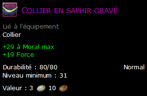 Collier en saphir gravé