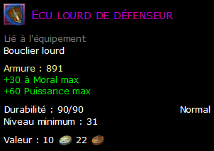 Ecu lourd de défenseur