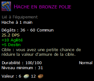 Hache en bronze polie