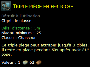 Triple piège en fer riche