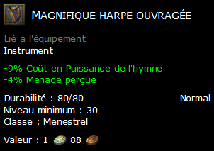 Magnifique harpe ouvragée