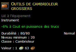 Outils de cambrioleur grossiers