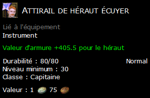 Attirail de héraut écuyer