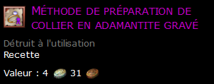 Méthode de préparation de collier en adamantite gravé