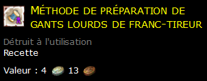 Méthode de préparation de gants lourds de franc-tireur