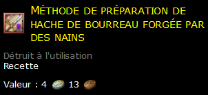 Méthode de préparation de hache de bourreau forgée par des nains