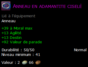 Anneau en adamantite ciselé