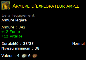 Armure d'explorateur ample