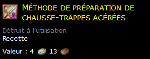 Méthode de préparation de chausse-trappes acérées