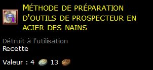 Méthode de préparation d'outils de prospecteur en acier des nains