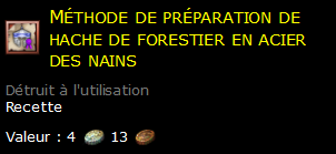 Méthode de préparation de hache de forestier en acier des nains