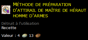 Méthode de préparation d'attirail de maître de héraut homme d'armes