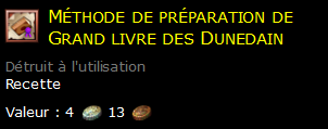 Méthode de préparation de Grand livre des Dunedain