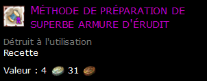 Méthode de préparation de superbe armure d'érudit