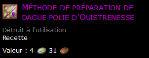 Méthode de préparation de dague polie d'Ouistrenesse