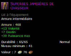 Superbes jambières de chasseur