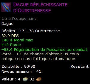 Dague réfléchissante d'Ouistrenesse