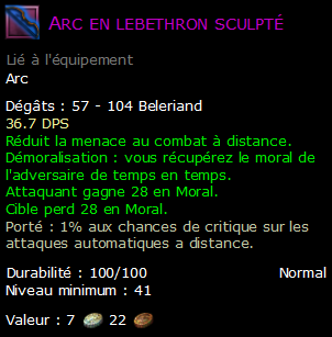 Arc en lebethron sculpté