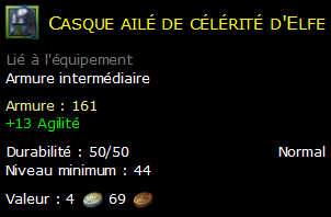 Casque ailé de célérité d'Elfe