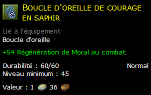 Boucle d'oreille de courage en saphir