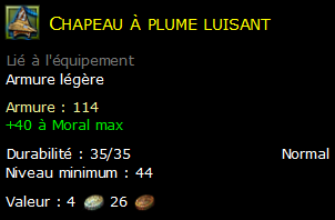 Chapeau à plume luisant