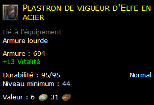 Plastron de vigueur d'Elfe en acier