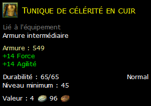 Tunique de célérité en cuir