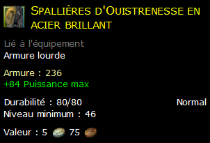 Spallières d'Ouistrenesse en acier brillant