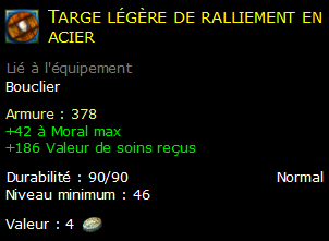 Targe légère de ralliement en acier