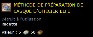 Méthode de préparation de casque d'officier elfe