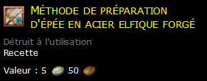 Méthode de préparation d'épée en acier elfique forgé