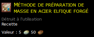 Méthode de préparation de masse en acier elfique forgé