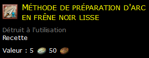 Méthode de préparation d'arc en frêne noir lisse