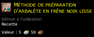 Méthode de préparation d'arbalète en frêne noir lisse