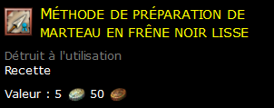 Méthode de préparation de marteau en frêne noir lisse