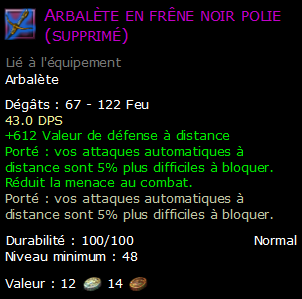 Arbalète en frêne noir polie (supprimé)