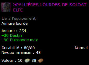 Spallières lourdes de soldat elfe