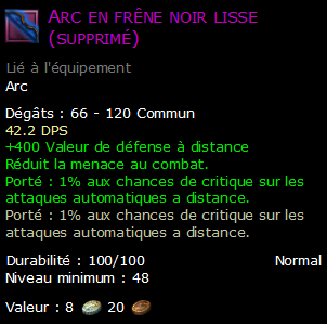 Arc en frêne noir lisse (supprimé)