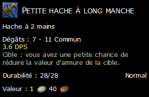 Petite hache à long manche