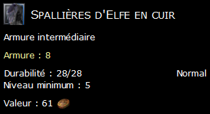 Spallières d'Elfe en cuir