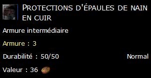 Protections d'épaules de nain en cuir