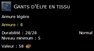 Gants d'Elfe en tissu