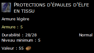 Protections d'épaules d'Elfe en tissu