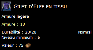 Gilet d'Elfe en tissu